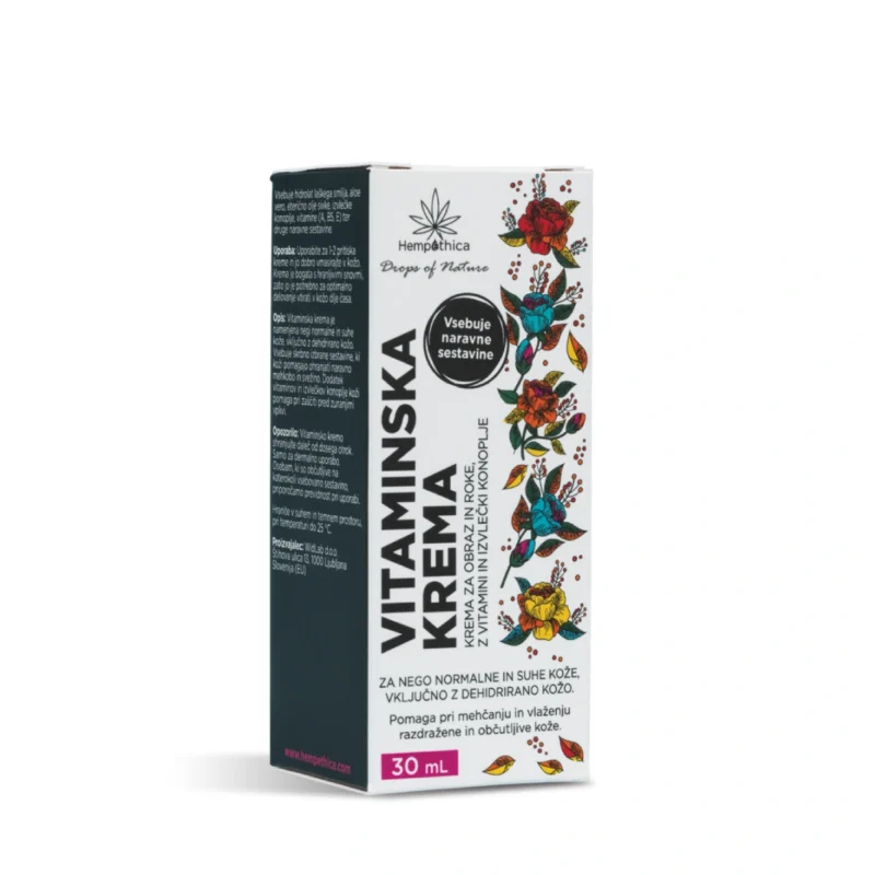 Hempethica Vitamin Cream leaves your skin pleasantly moisturised and fragranced. A natural cosmetic that is kind to the skin.